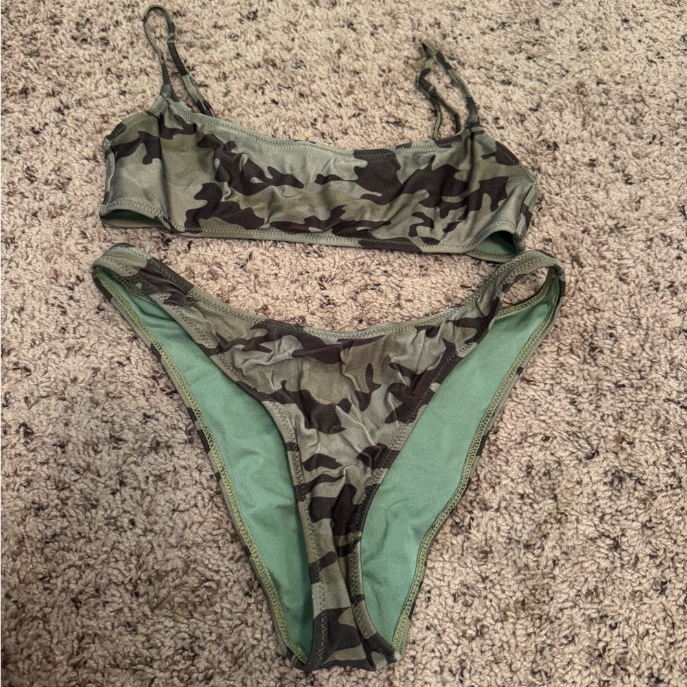 Triangl Swimwear Green Camo Bikini